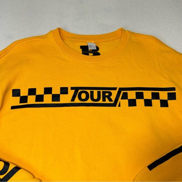 H&M × JUSTIN BIEBER Purpose World Tour 2017 Sweatshirt Yellow Mens Size L - Picture 3 of 10
